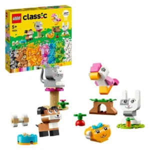 LEGO Classic 11034 – kuche, machka, hrchak, zajak i ptica od kocki