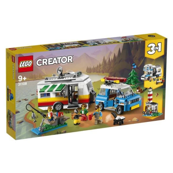 LEGO Creator 31108 semeen odmor so karavan i retro avtomobil