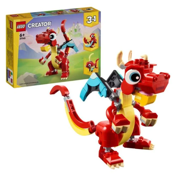 LEGO Creator 31145 – kutija i sostaven crven zmej