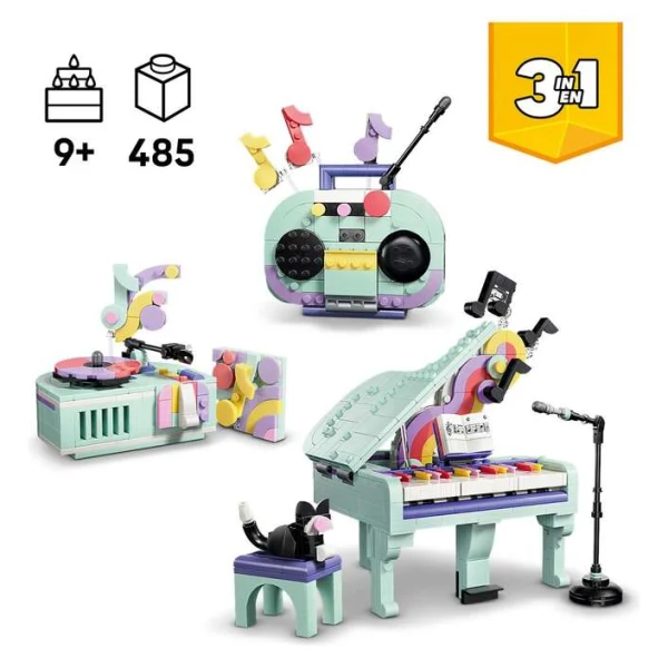 LEGO Creator 31392 – trite modeli: pijano, radio i gramofon