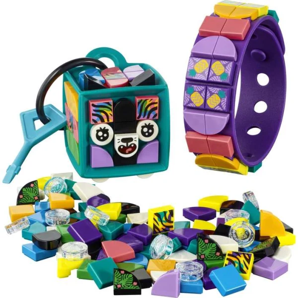 LEGO DOTS 41945 neonski tigar narakvica i privrzok za torba
