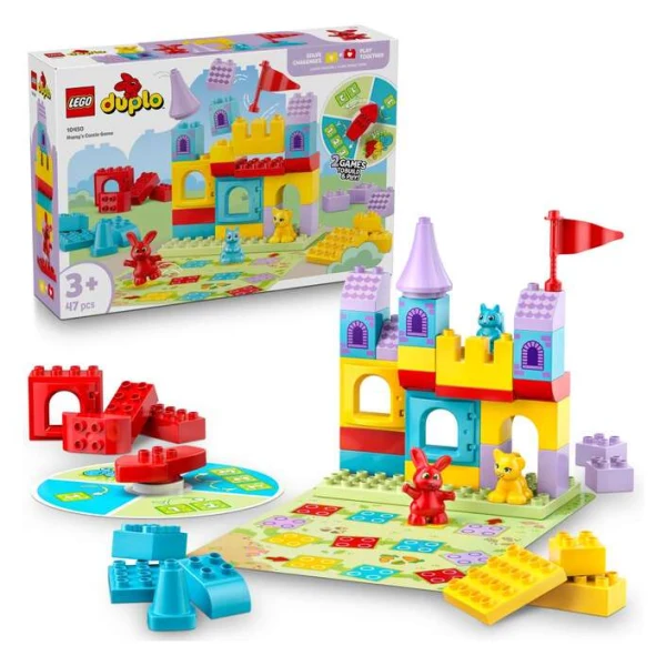 LEGO DUPLO 10450 – kutija i sostaven zamok na tabla za igra