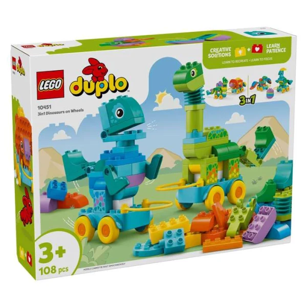 LEGO DUPLO 10451 dinosaurusi na trkala 3 vo 1