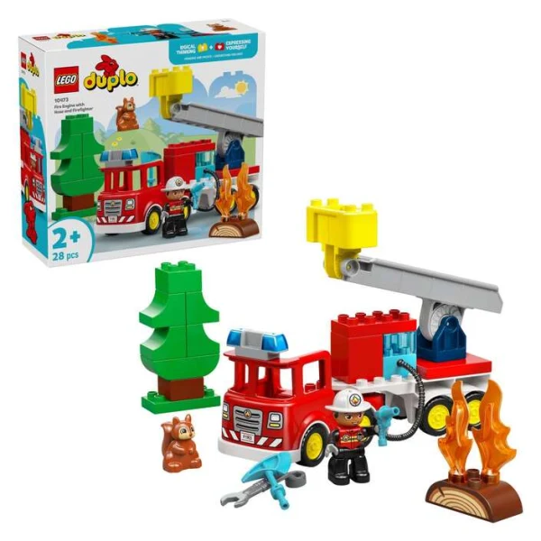 LEGO DUPLO 10473 – sostaven protivpozharen kamion so drvo i veverica