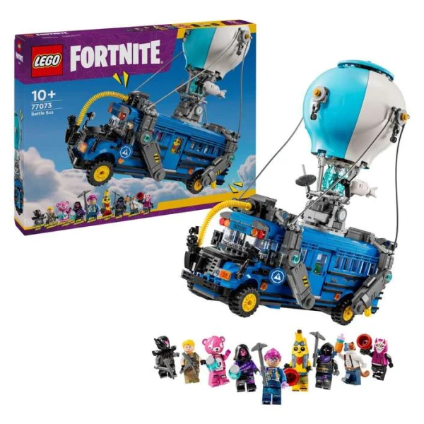 LEGO Fortnite 77073 – kutija i sostaven avtobus