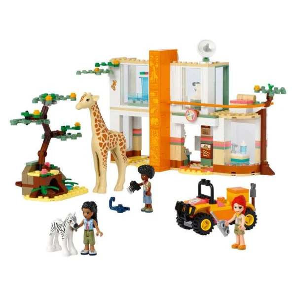 LEGO Friends 41717 – centar za spasuvanje so zhirafa, zebra i teresno vozilo