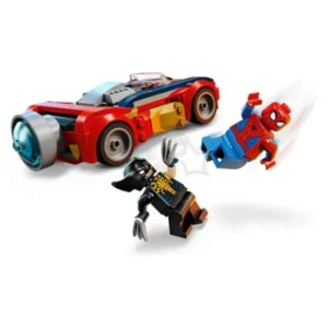 LEGO Marvel 76336 – Spider-Man i Venomized Wolverine vo akcija okolu avtomobilot