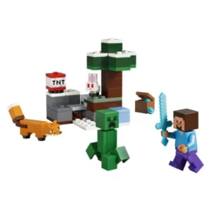 LEGO Minecraft 21583 – sostavena tajga so Stiv, Creeper i lisica