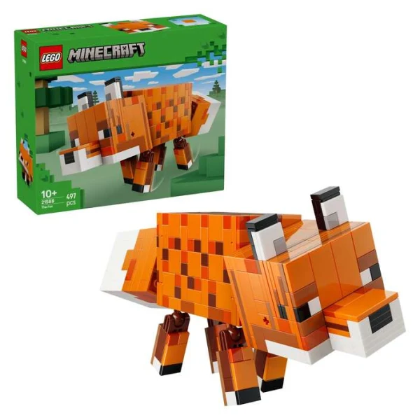 LEGO Minecraft 21588 – kutija i sostavena lisica