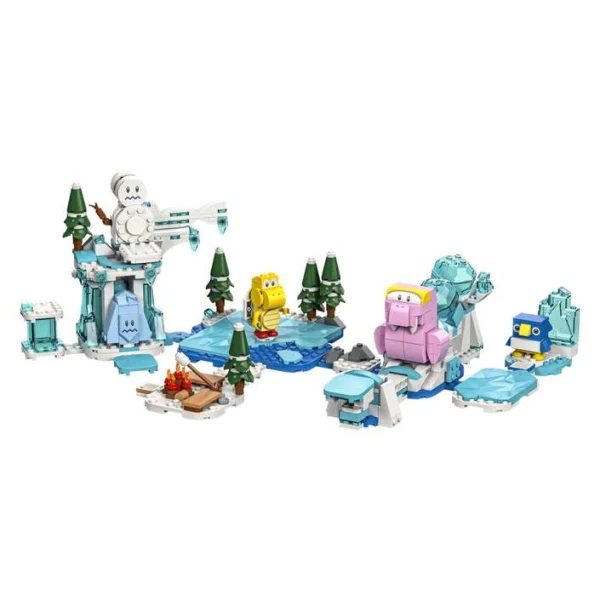 LEGO Super Mario 71417 – sostavena snezhna scena so Fliprus i Freezie