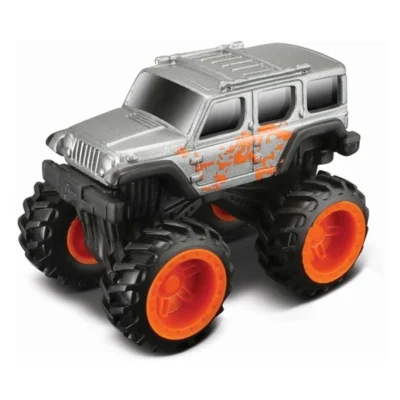 Теренски минивозила Maisto Dirt Demons, 10 см – Сребрен теренец со портокалови тркала