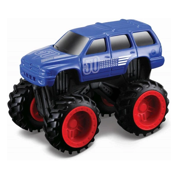 Теренски минивозила Maisto Dirt Demons, 10 см – Син теренец со црвени тркала