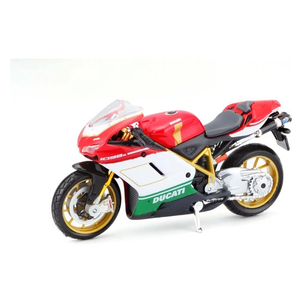 Мотоцикли Maisto Special Edition, 1:18 – Црвено-бел Ducati со зелени детали