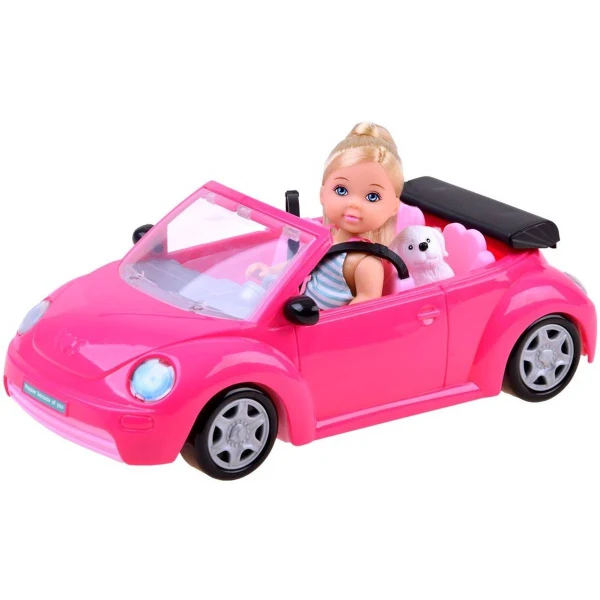 kukla Kiki so rozov kabriolet – Mala kukla Kiki so rozov kabriolet i kuchence Masen Toys 11 sm