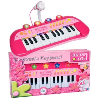 Bontempi klavir so mikrofon – Rozov klavir so mikrofon Bontempi so 24 kopchinja