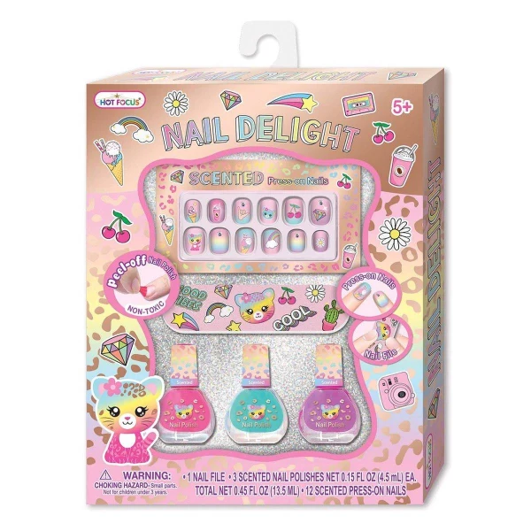 set za nokti leopard – Set za nokti leopard Hot Focus Nail Delight so 3 laka
