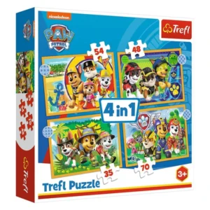 Комплет сложувалки Trefl 4во1, 35–70 делови – Paw Patrol – четири шарени сцени