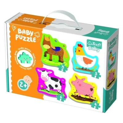 Trefl Baby Puzzle – четири сложувалки со животни – Baby Puzzle – животни од фарма