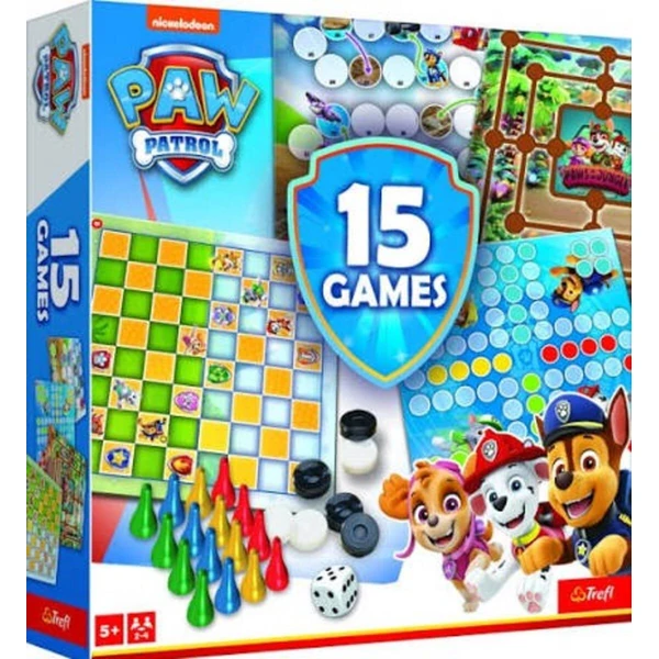 Комплет Trefl со 15 друштвени игри – избор на мотив – 15 игри – Paw Patrol