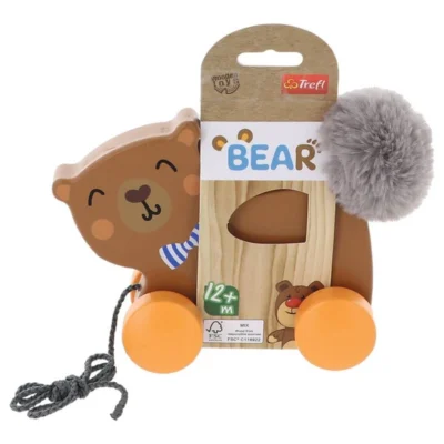 Дрвени животни за влечење Trefl – мече или еднорог – Bear – дрвено мече за влечење