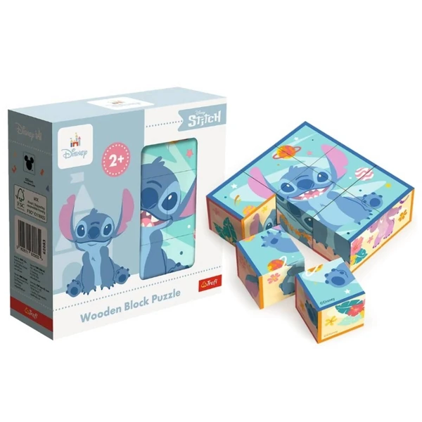 Дрвени сложувалки со коцки Trefl – избор на мотив – Дрвени коцки – Lilo и Stitch
