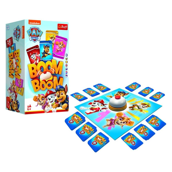 Друштвена игра Trefl Boom Boom со картички и ѕвонче – Boom Boom – екипата Paw Patrol