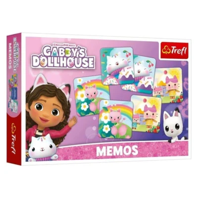 Игри за меморија Trefl Memos – избор на ликови – Memos – мачешкиот свет на Gabby