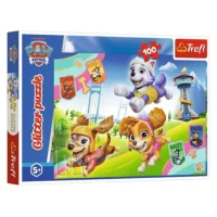 Сложувалки Trefl Glitter со 100 делови – Glitter – блескавите кученца Paw Patrol