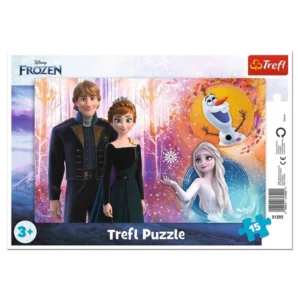 Сложувалки Trefl во рамка, 15 делови – избор на мотив – Рамка 15 – Frozen, среќни спомени