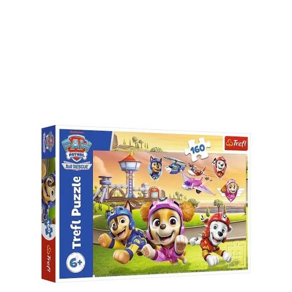 Сложувалки Trefl со 160 делови – ликови, мачиња и Европа – Paw Patrol – кученцата се на врвот