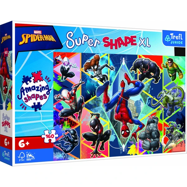 Сложувалки Trefl Super Shape XL со 160 делови – Super Shape XL – придружи му се на Spider-Man