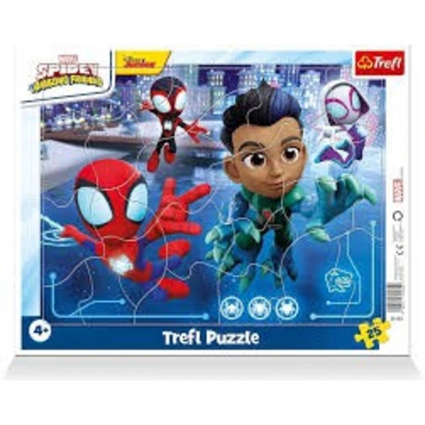 Сложувалка во рамка Trefl, 25 делови – избор на мотив – Spidey – суперхеројски скок