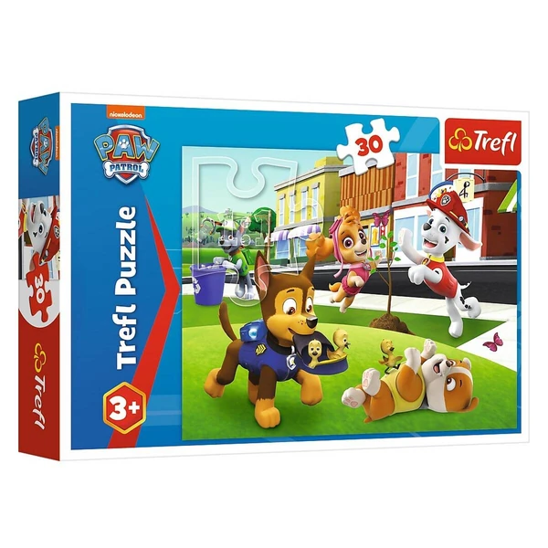Детски сложувалки Trefl со 30 делови – повеќе мотиви – Paw Patrol – кучињата во акција