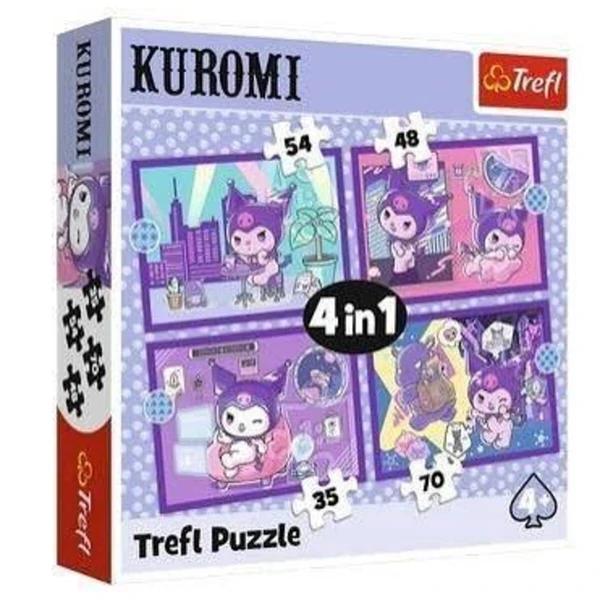Комплет сложувалки Trefl 4во1, 35–70 делови – Kuromi – шарени моменти