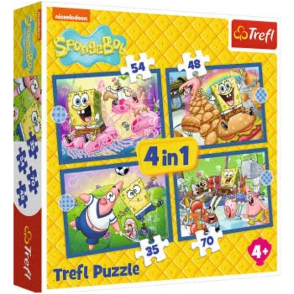Комплет сложувалки Trefl 4во1, 35–70 делови – SpongeBob – подводен свет
