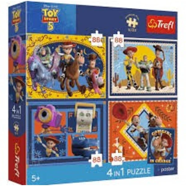 Сложувалки Trefl Toy Story 5 – 4 × 88 делови со постер