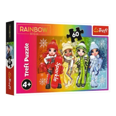 Сложувалки Trefl со 60 делови – ликови, животни и возила – Rainbow High – шарената модна дружина