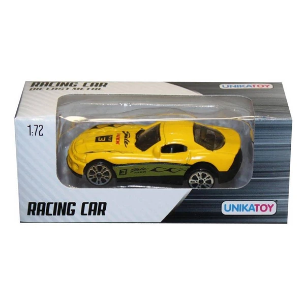 Мини автомобили Unikatoy Racing Car, 1:72, модел 25019 – Жолто тркачко купе